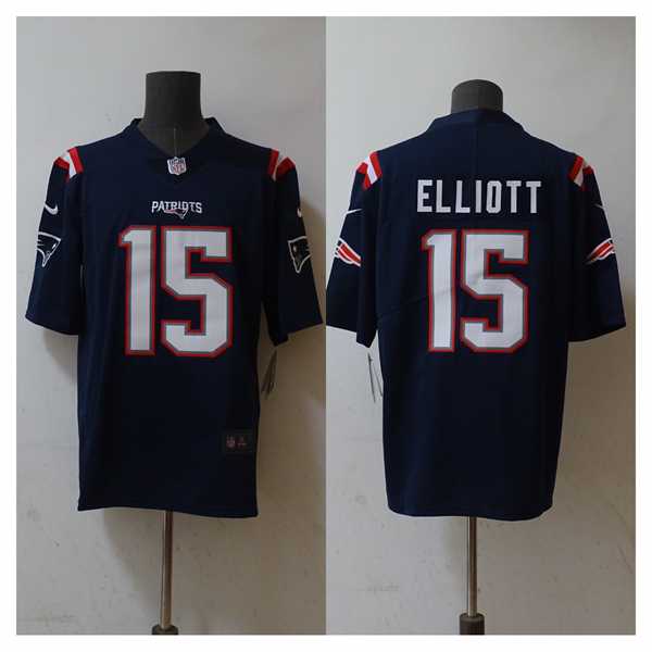 Mens New England Patriots #15 Ezekiel Elliott Navy Vapor Untouchable Stitched Jersey